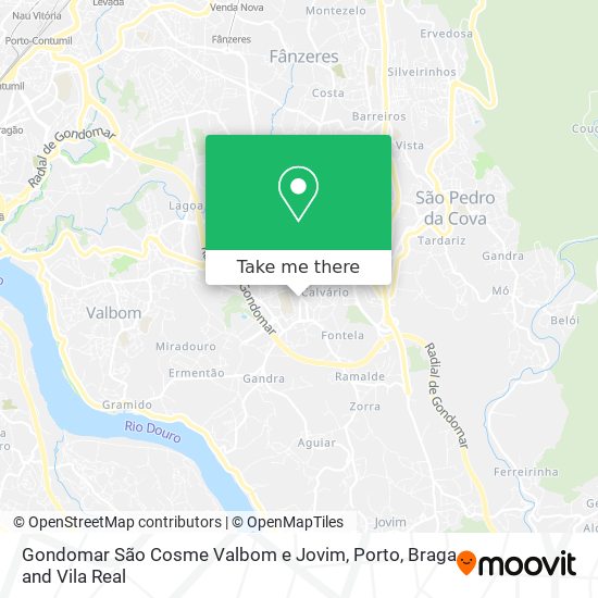 Gondomar São Cosme Valbom e Jovim map