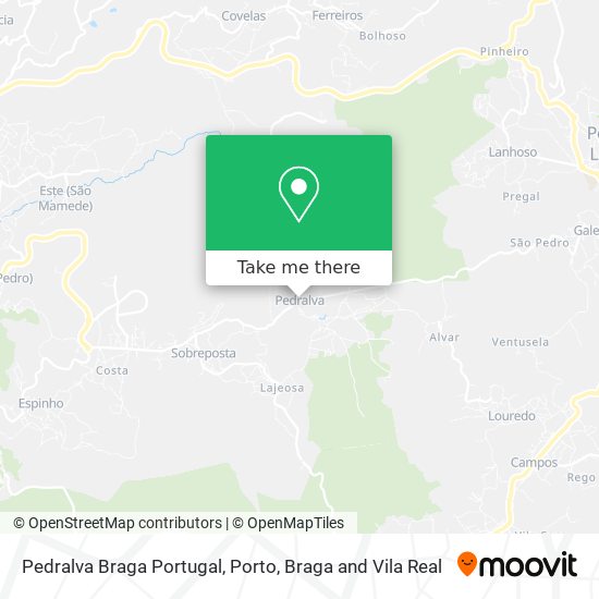 Pedralva Braga Portugal map