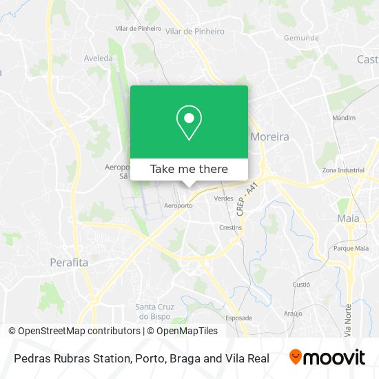 Pedras Rubras Station map