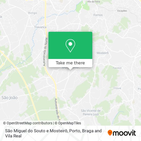 São Miguel do Souto e Mosteirô mapa