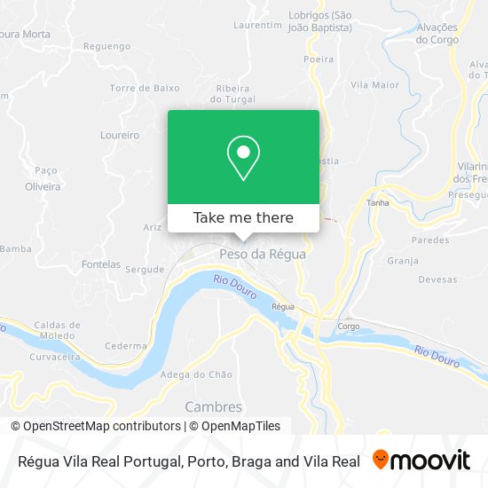 Régua Vila Real Portugal map