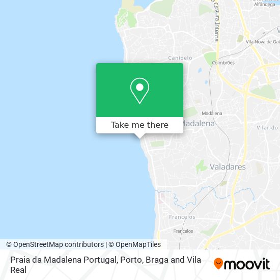 Praia da Madalena Portugal map