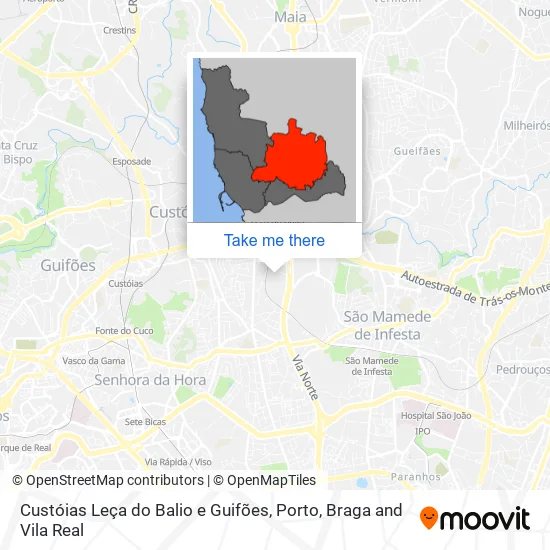 Custóias Leça do Balio e Guifões mapa