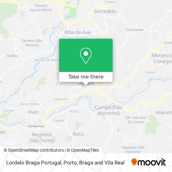 Lordelo Braga Portugal map