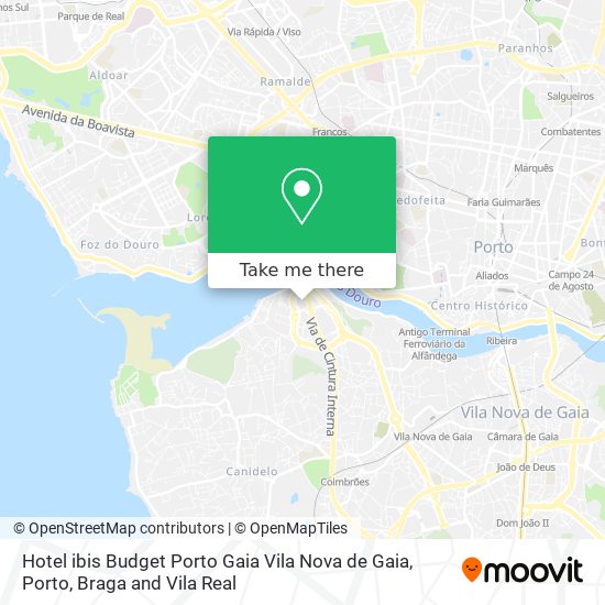 Hotel ibis Budget Porto Gaia Vila Nova de Gaia map