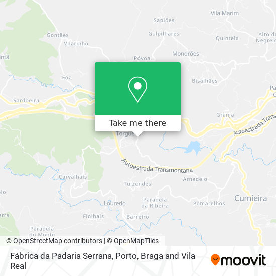 Fábrica da Padaria Serrana mapa