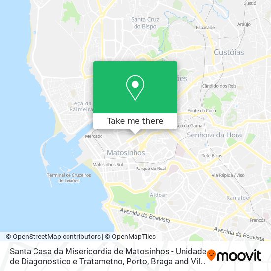 Santa Casa da Misericordia de Matosinhos - Unidade de Diagonostico e Tratametno mapa