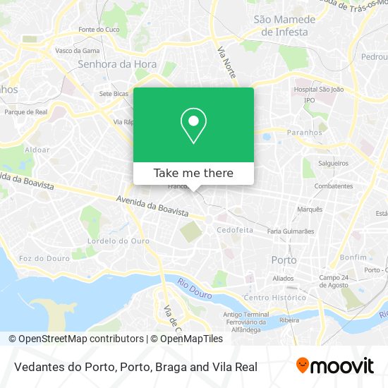 Vedantes do Porto map