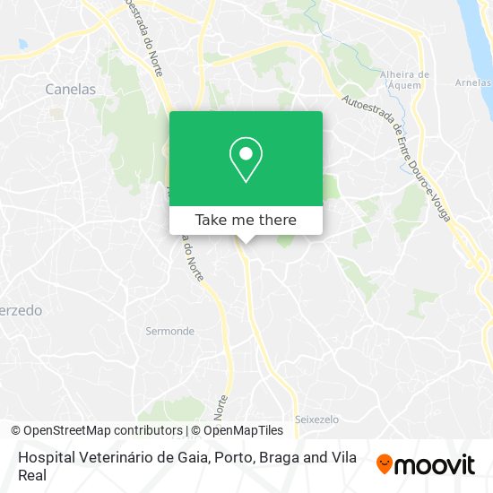 Hospital Veterinário de Gaia map