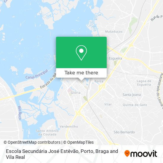 Escola Secundária José Estêvão mapa