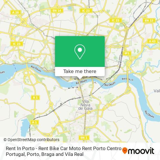 Rent In Porto - Rent Bike Car Moto Rent Porto Centro Portugal map