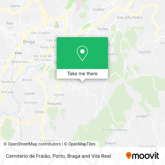 Cemitério de Fraião mapa