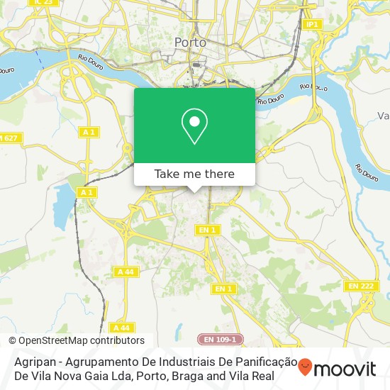 Agripan - Agrupamento De Industriais De Panificação De Vila Nova Gaia Lda mapa