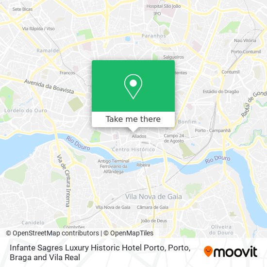 Infante Sagres Luxury Historic Hotel Porto map