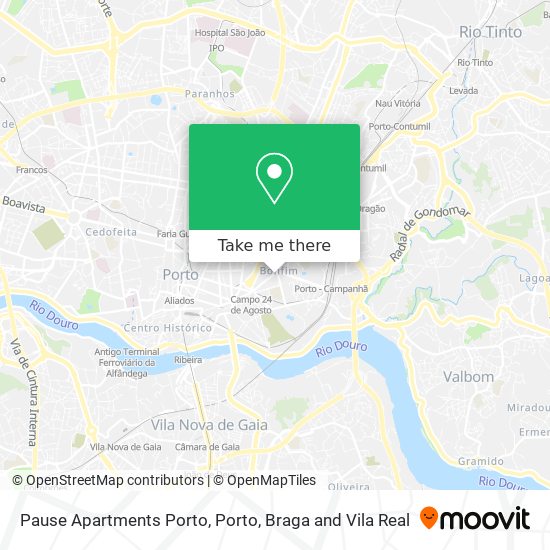 Pause Apartments Porto mapa