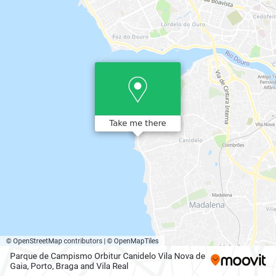 Parque de Campismo Orbitur Canidelo Vila Nova de Gaia map