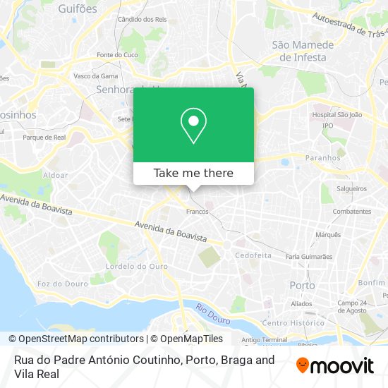 Rua do Padre António Coutinho mapa