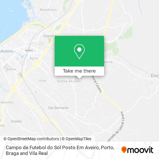 Campo de Futebol do Sol Posto Em Aveiro map