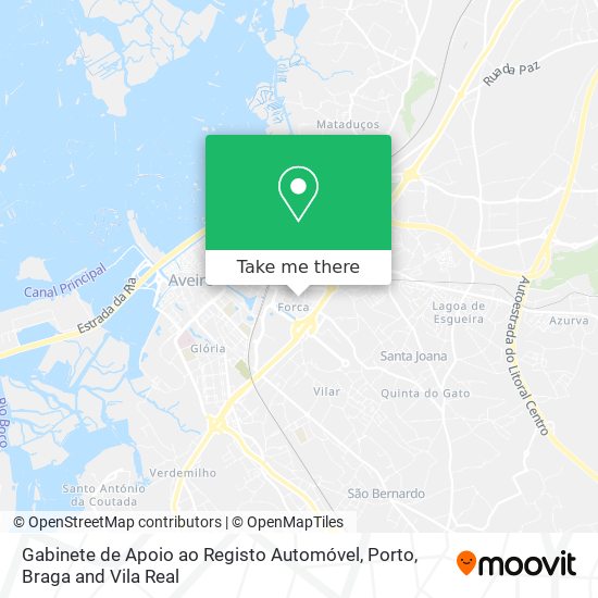 Gabinete de Apoio ao Registo Automóvel mapa