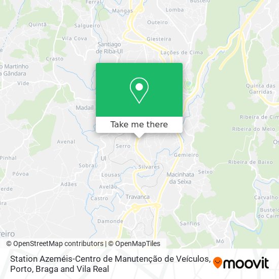 Station Azeméis-Centro de Manutenção de Veículos map