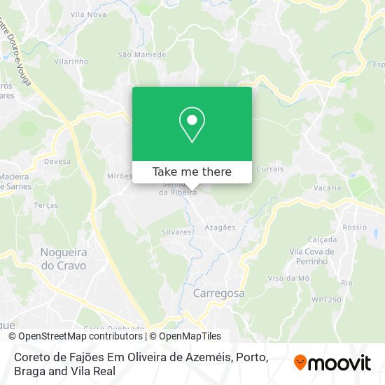 Coreto de Fajões Em Oliveira de Azeméis map