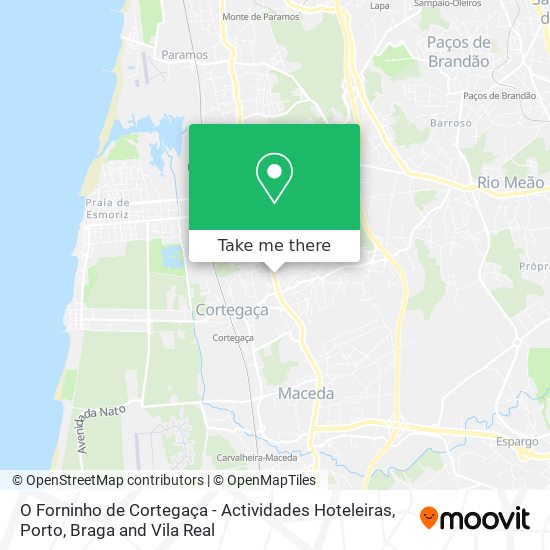 O Forninho de Cortegaça - Actividades Hoteleiras mapa