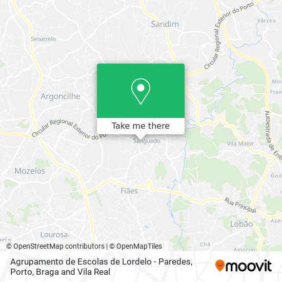 Agrupamento de Escolas de Lordelo - Paredes map