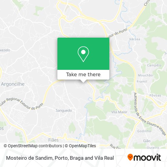 Mosteiro de Sandim map