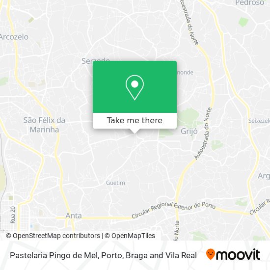 Pastelaria Pingo de Mel mapa