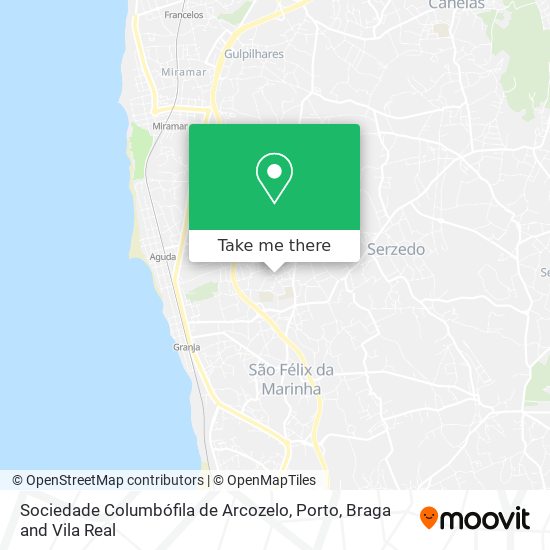 Sociedade Columbófila de Arcozelo mapa