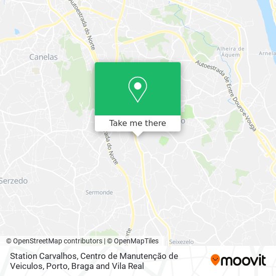 Station Carvalhos, Centro de Manutenção de Veiculos mapa