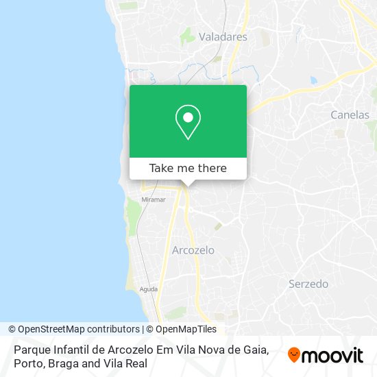 Parque Infantil de Arcozelo Em Vila Nova de Gaia mapa