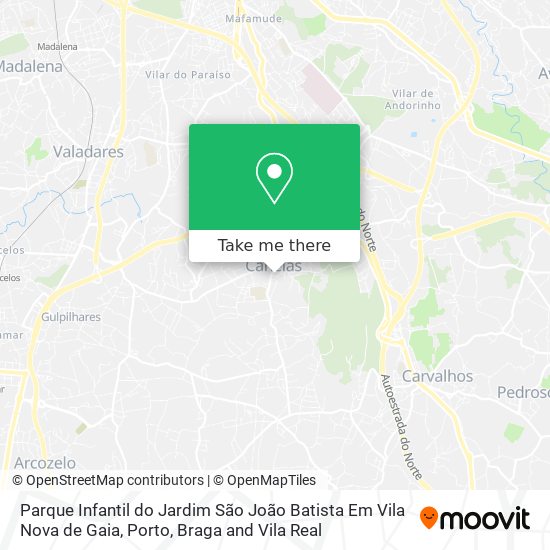 Parque Infantil do Jardim São João Batista Em Vila Nova de Gaia mapa