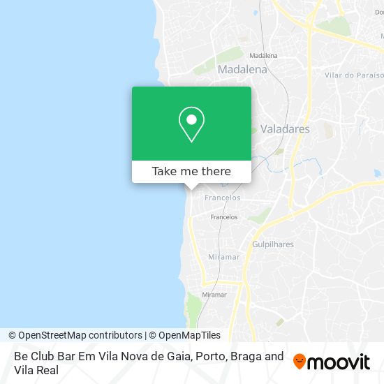 Be Club Bar Em Vila Nova de Gaia map