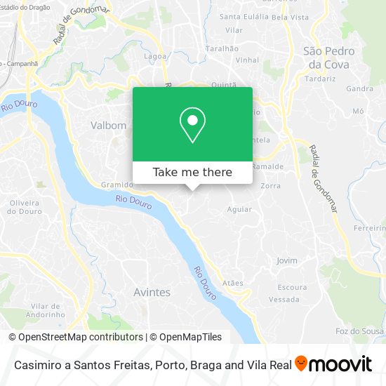 Casimiro a Santos Freitas map
