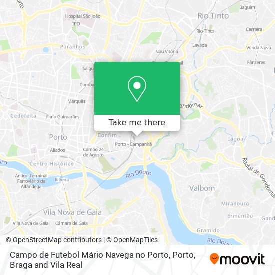 Campo de Futebol Mário Navega no Porto mapa