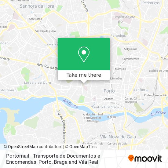 Portomail - Transporte de Documentos e Encomendas map