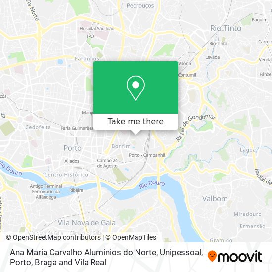 Ana Maria Carvalho Aluminios do Norte, Unipessoal map