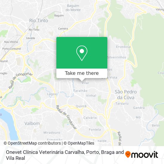 Onevet Clínica Veterinária Carvalha map