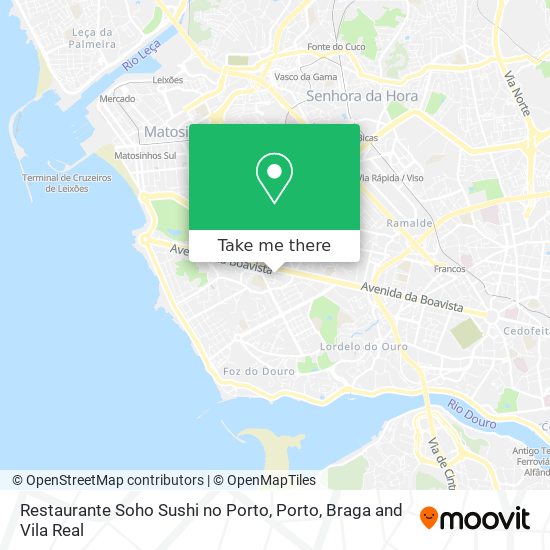 Restaurante Soho Sushi no Porto map