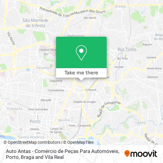 Auto Antas - Comércio de Peças Para Automóveis mapa