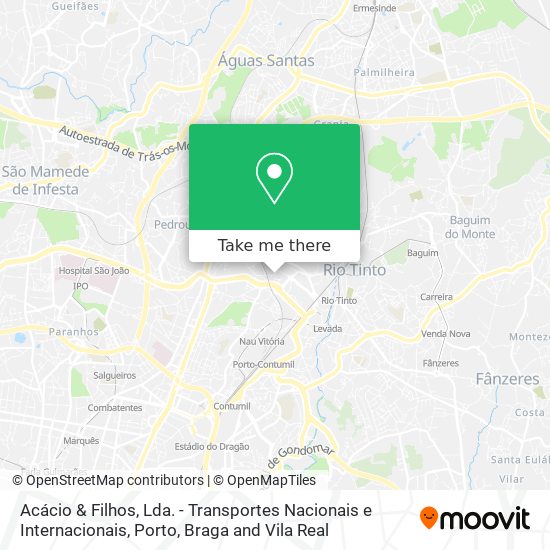 Acácio & Filhos, Lda. - Transportes Nacionais e Internacionais map