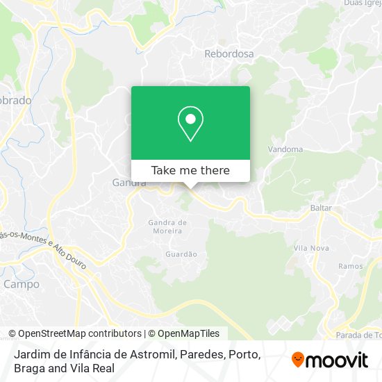 Jardim de Infância de Astromil, Paredes mapa