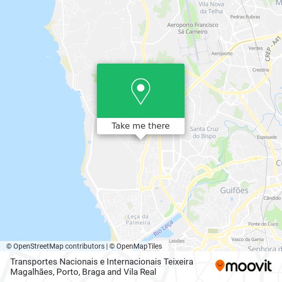 Transportes Nacionais e Internacionais Teixeira Magalhães map