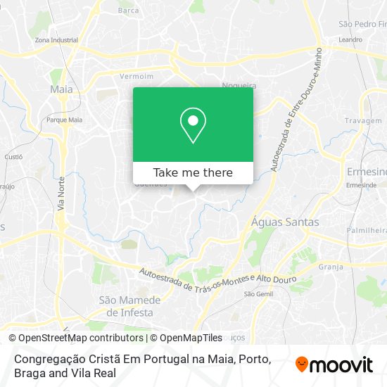 Congregação Cristã Em Portugal na Maia map