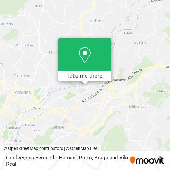 Confecções Fernando Hernâni map