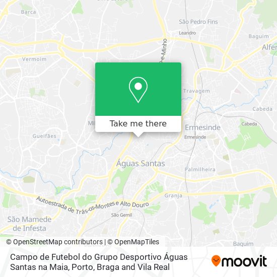 Campo de Futebol do Grupo Desportivo Águas Santas na Maia map