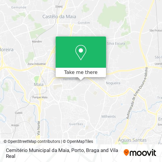 Cemitério Municipal da Maia mapa