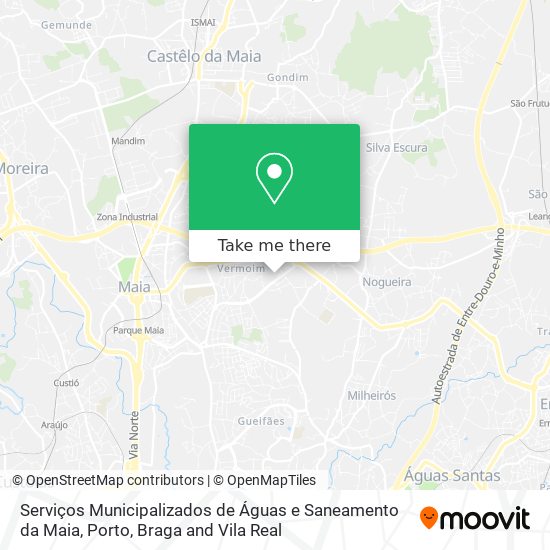 Serviços Municipalizados de Águas e Saneamento da Maia map