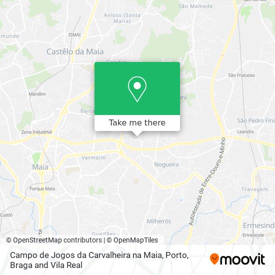 Campo de Jogos da Carvalheira na Maia mapa